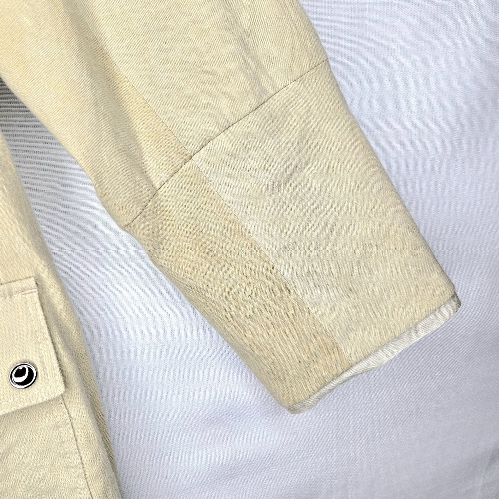 Per Se, by Carlisle Blazer/jacket. Khaki, Size 10. Linen - Picture 8 of 13